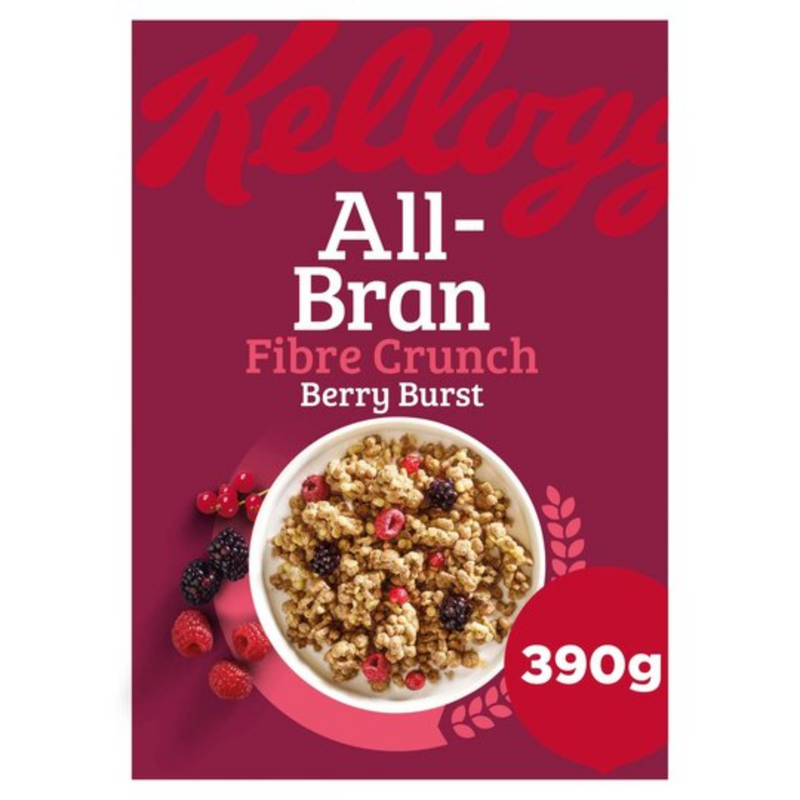 Kellogg's All Bran Fibre Crunch Berry Burst 390gr-London Grocery