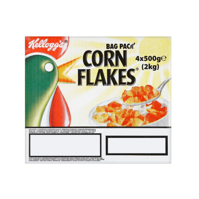 Kellogg's Corn Flakes Cereal Bag Pack 4 x 500g (2kg)  - London Grocery