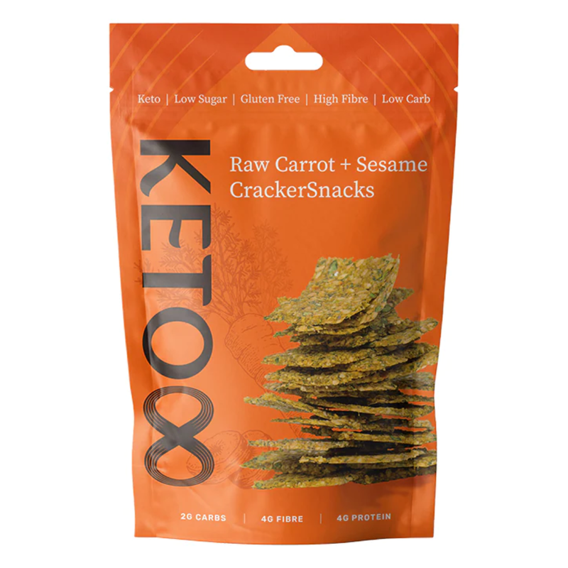 Keto8 Raw Carrot + Sesame CrackerSnacks 35g | London Grocery
