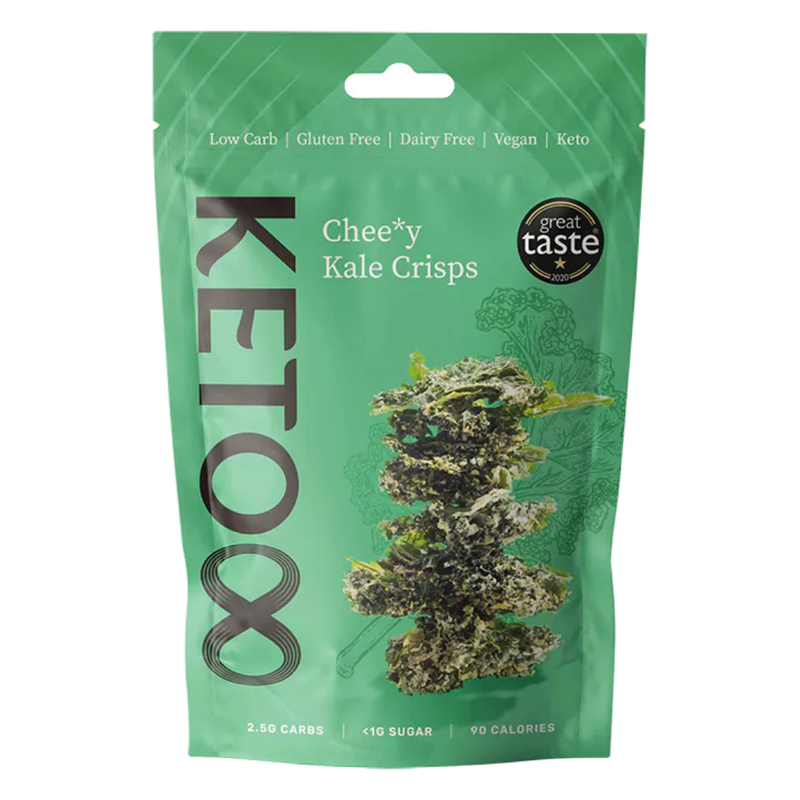 Keto8 Raw Cheesy-tasting Kale Crisps 30g | London Grocery