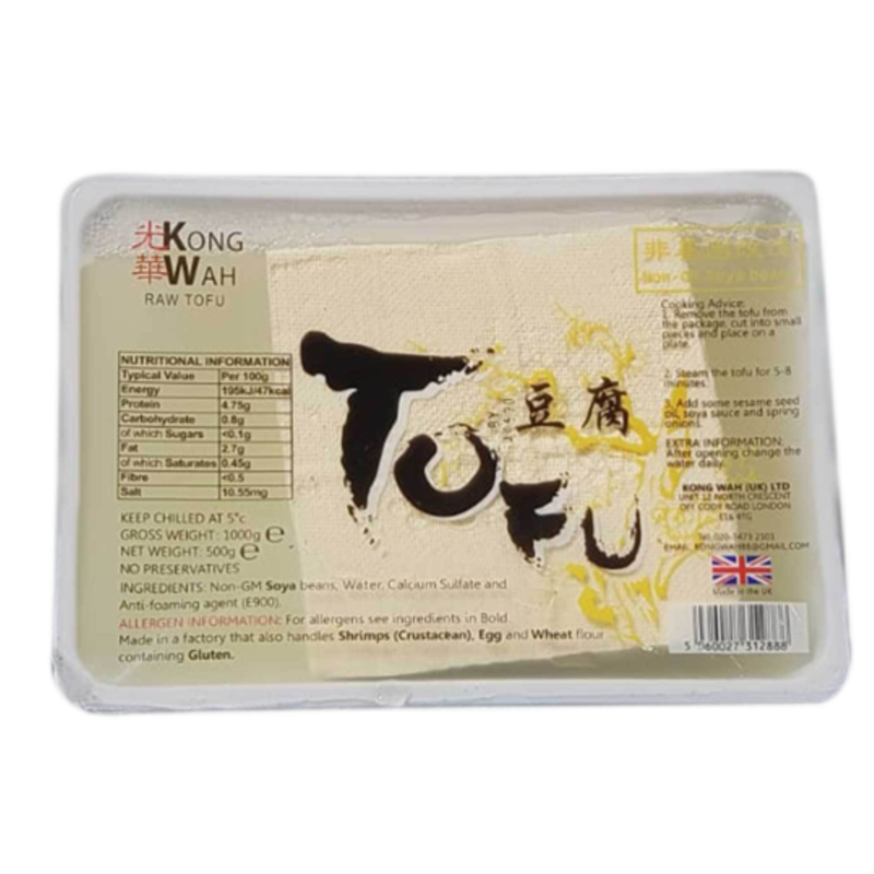 Kong Wah Fresh Bean Curd (Tofu) 500gr -London Grocery
