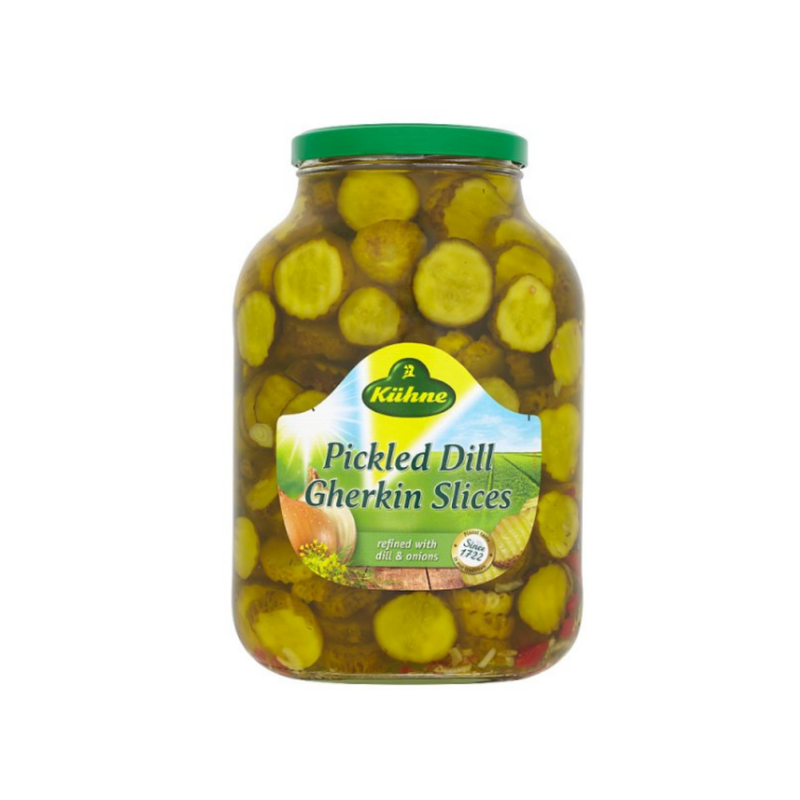 Kühne Pickled Dill Gherkin Slices 2450g x 4 cases  - London Grocery
