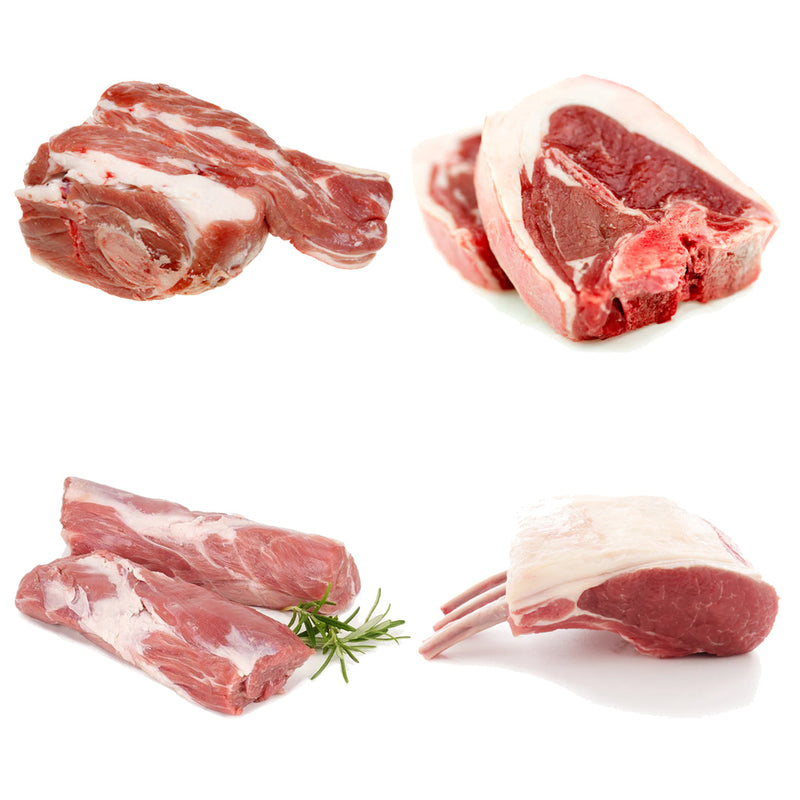 Scottish Lamb Selection Box | 4 Ingredients | Lamb Shoulder | Lamb Loin Chop | Lamb Neck Fillet | Rack of Lamb | London Grocery