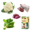 Sunday Roast Box with Scottish Lamb Shanks | 5 Ingredients | Scottish Lamb Shank | Cauliflower | Sweet Potatoes | Spinach | Red Wine Sauce | London Grocery