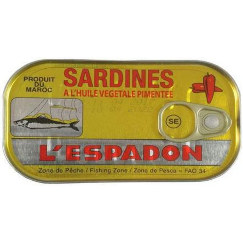 L’Espadon Sardines in Spiced Vegetable Oil 12 x 125g | London Grocery