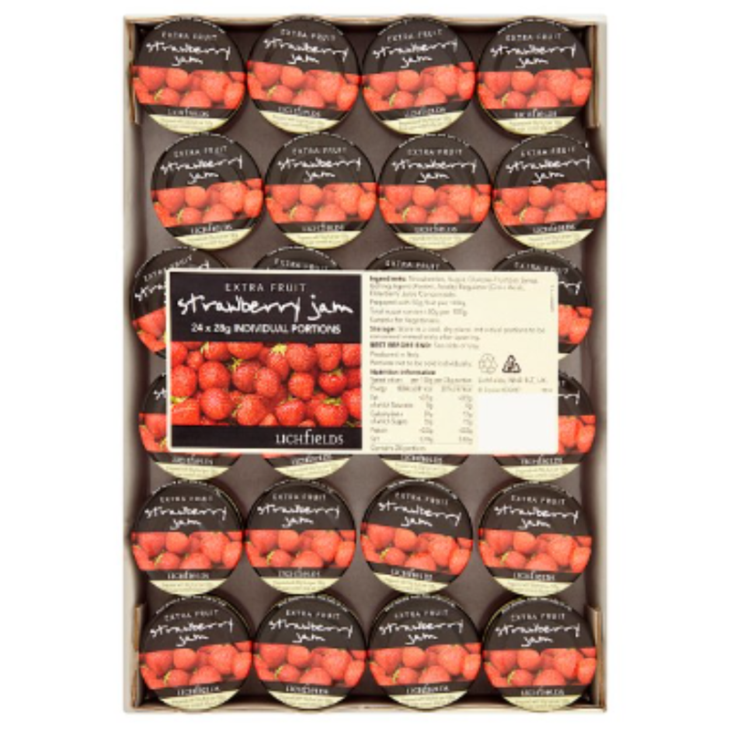 Lichfields Extra Fruit Strawberry Jam 24 x 28g x 1 - London Grocery