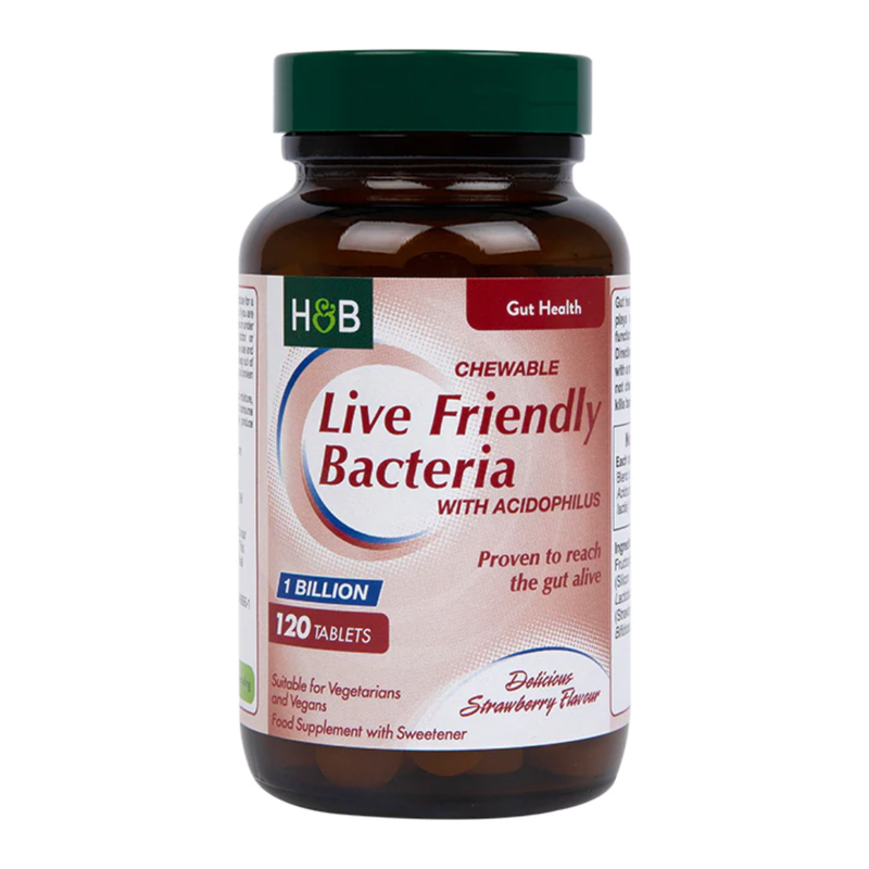 Holland & Barrett Live Friendly Bacteria 1 Billion 120 Tablets | London Grocery