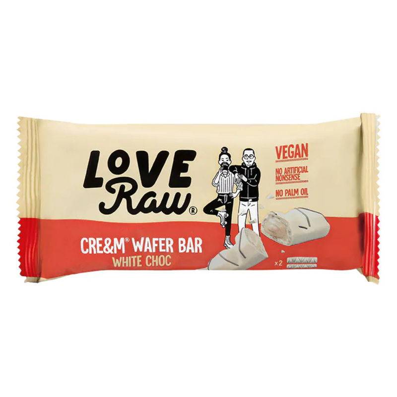 Love Raw 2 Vegan White Chocolate Cre&m Wafer Bars 44g | London Grocery