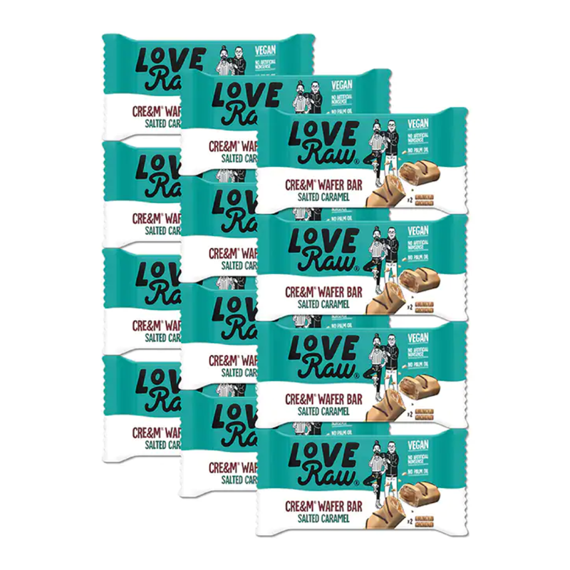 Love Raw Vegan Salted Caramel Wafer Bars Case 12 x 45g | London Grocery