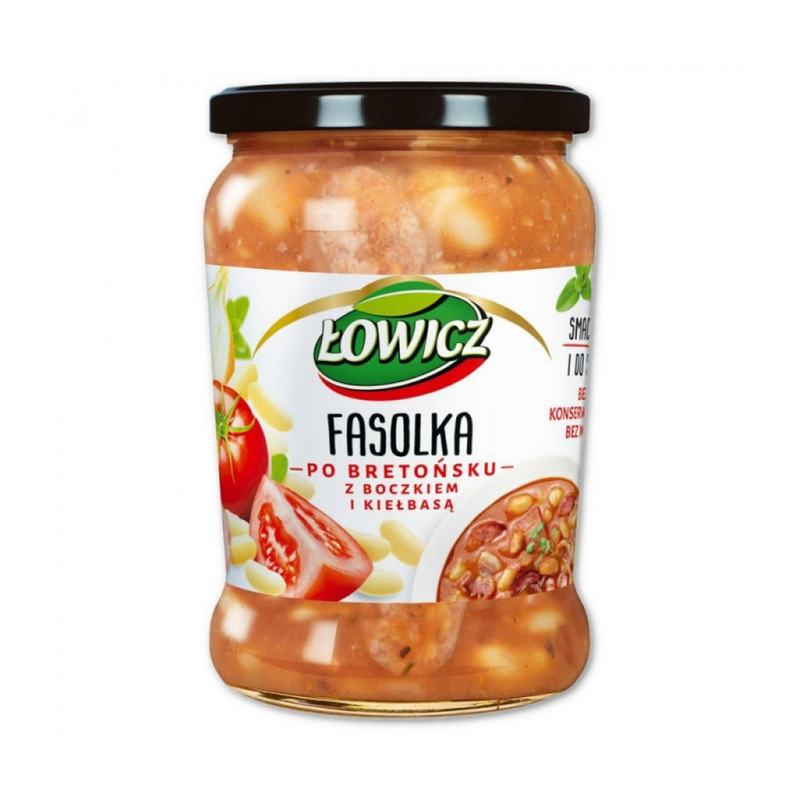 Lowicz Fasolka – Beans, Bacon & Sausages 580gr-London Grocery