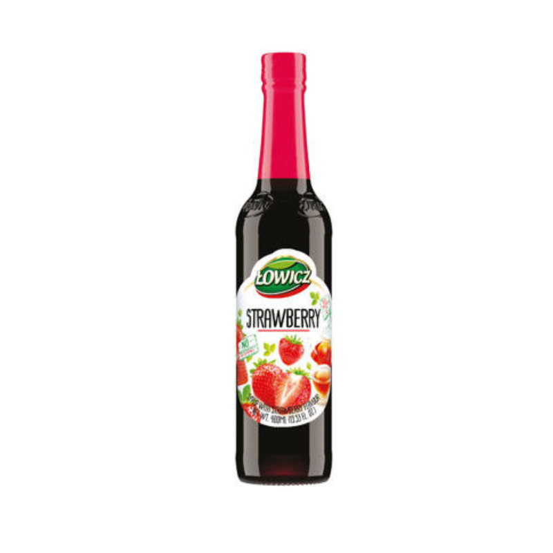 Lowicz Strawberry Syrup (Truskawka) 400ml-London Grocery