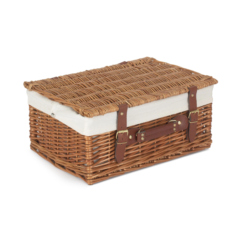 16" Light Steamed Hamper With White Lining | London Grocery
