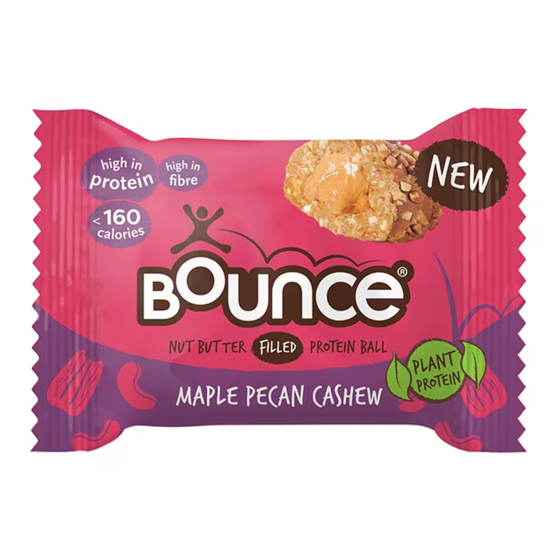 Bounce Cashew Butter Filled Maple and Pecan Plant Protein Ball 35g | London Grocery