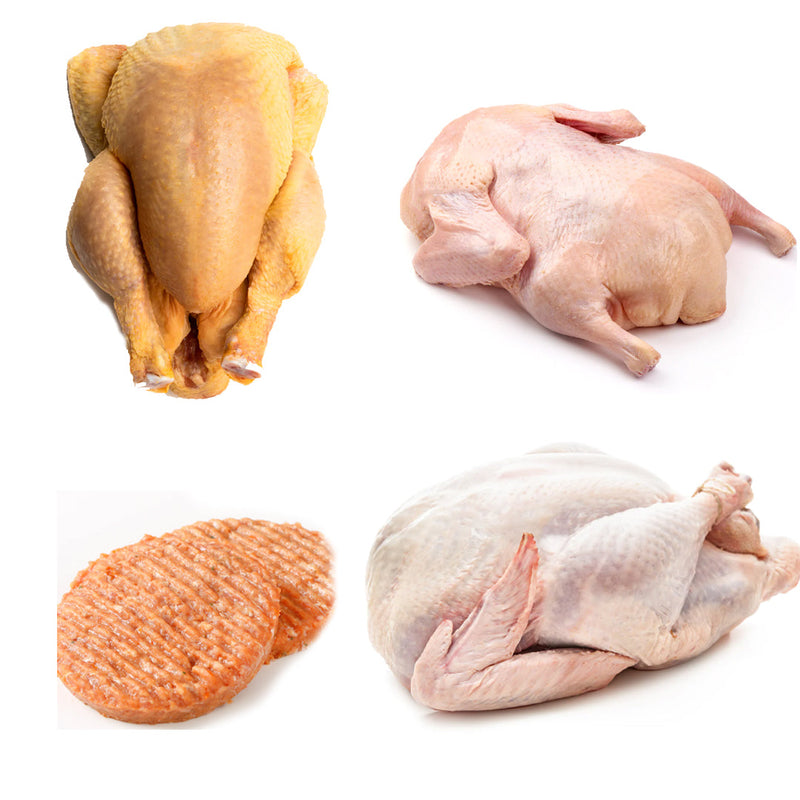 Meat & Poultry Variety Box | 4 Ingredients | Poussin Whole | Whole Duck | Whole Turkey | Burger Quarter Pounder  | London Grocery