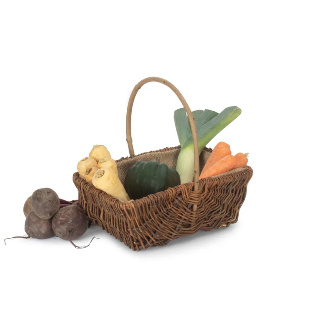 Buy Medium Rectangular Unpeeled Willow Garden Trug With Hessian Lining ...