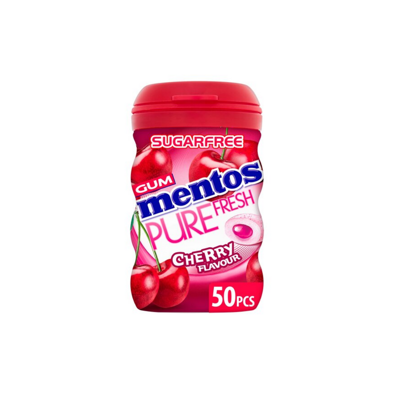 Mentos Pure Fresh Cherry Chewing Gum 97G 50 Pieces-London Grocery