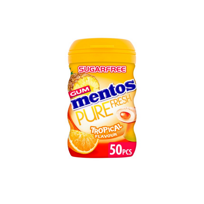 Mentos Pure Fresh Tropical Chewing Gum 100gr 50 Pieces-London Grocery