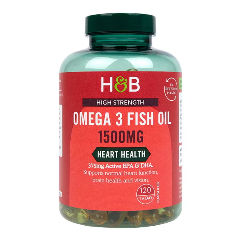 Holland & Barrett Omega 3 Fish Oil 1500mg 120 Capsules | London Grocery