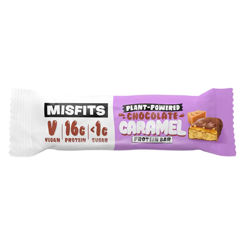 Misfits Chocolate Caramel Vegan Protein Bar 45g | London Grocery
