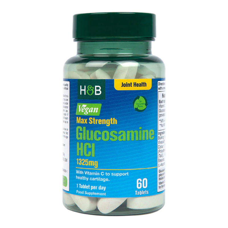 Holland & Barrett Vegan Max Strength Glucosamine HCI 1325mg 60 Tablets | London Grocery