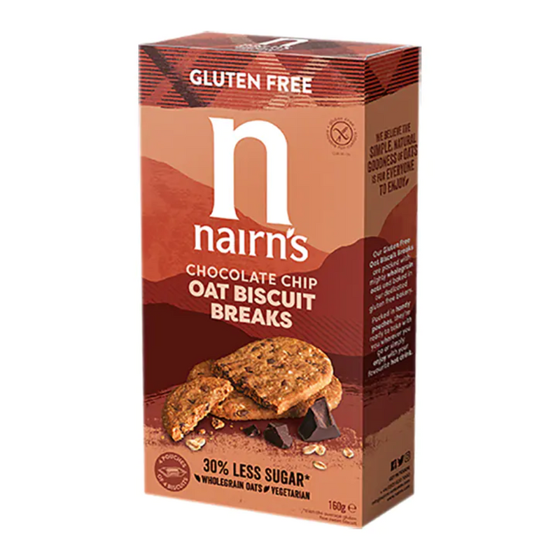 Nairn's Gluten Free Chocolate Chip Biscuit Breaks 160g | London Grocery