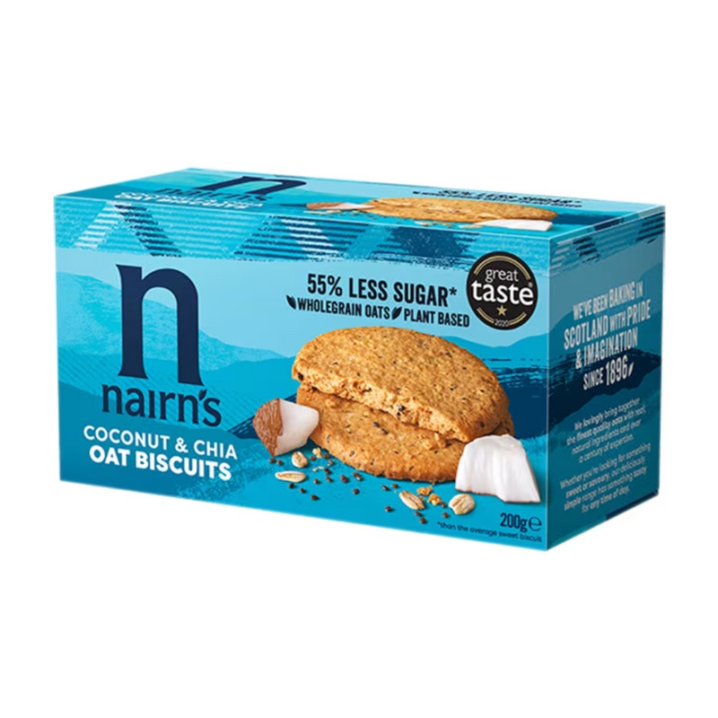 Nairn's Oat Biscuits Coconut & Chia 200g | London Grocery
