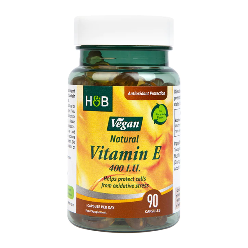 Holland & Barrett Vegan Natural Vitamin E 400IU 90 Capsules | London Grocery