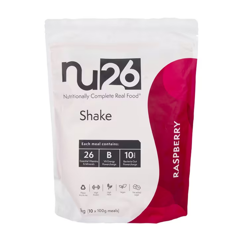 NU26 Nutritionally Complete Real Food Raspberry Shake 1kg | London Grocery
