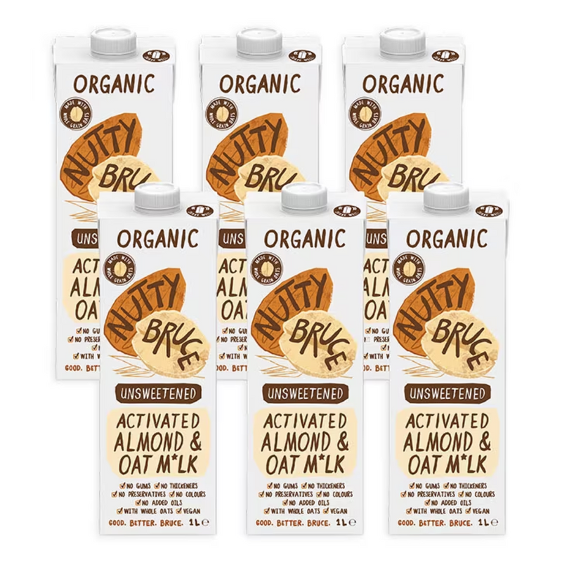 Nutty Bruce Activated Unsweetened Almond & Oat M*lk 6 x 1L | London Grocery