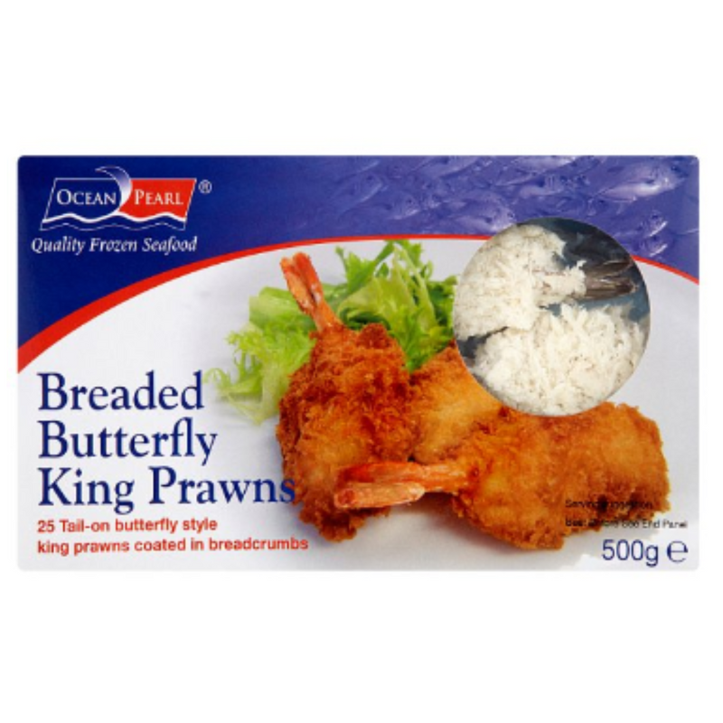 Ocean Pearl Breaded Butterfly King Prawns 500g x 1 Pack | London Grocery