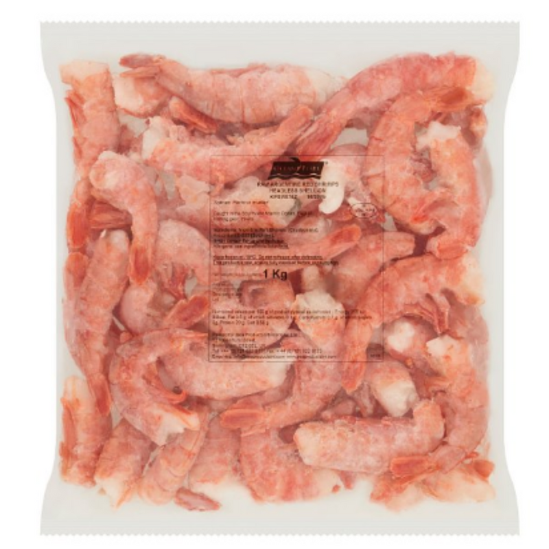 Ocean Pearl Raw Argentine Red Shrimps Headless Shell-On 1kg x 10 Packs | London Grocery