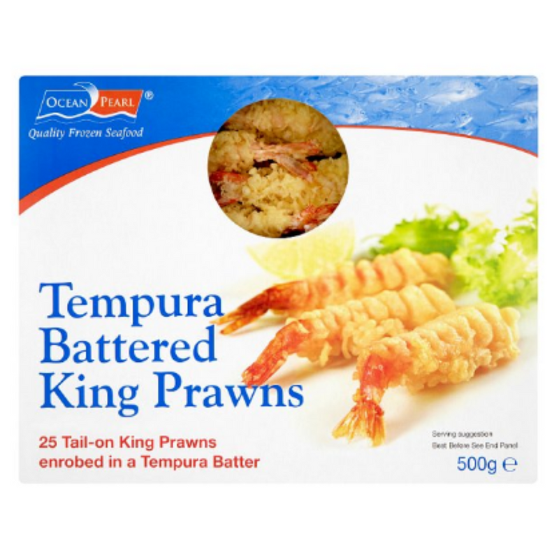 Ocean Pearl Tempura Battered King Prawns 500g x 1 Pack | London Grocery