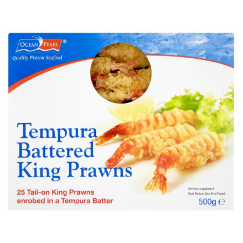 Ocean Pearl Tempura Battered King Prawns 500g x 10 Packs | London Grocery