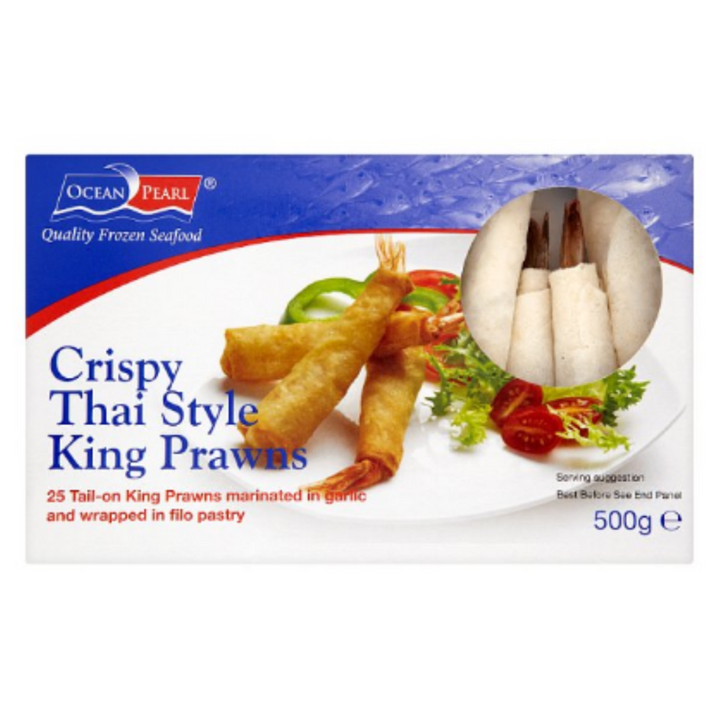 Ocean Pearl Crispy Thai Style King Prawns 500g x 1 Pack | London Grocery