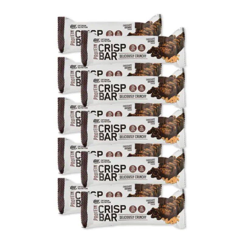 Optimum Nutrition Crisp Protein Bar Choc Brownie Full Box 10 x 65g | London Grocery