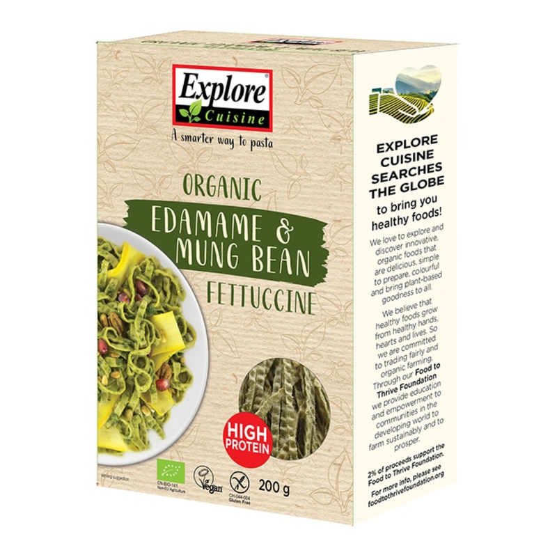 Explore Cuisine Organic Gluten Free Edamame & Mung Bean Fettuccine 200g | London Grocery