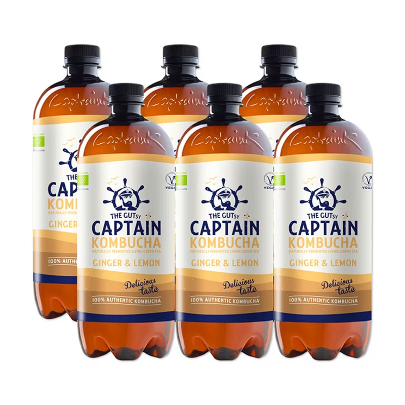 The GUTsy Captain Kombucha Ginger Lemon Bio-Organic 6 x 1000ml | London Grocery