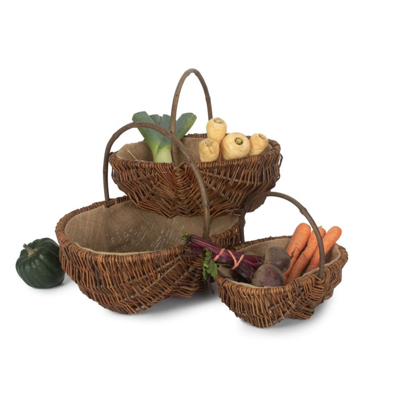 Oval Unpeeled Willow Garden Trug Set 3 | London Grocery