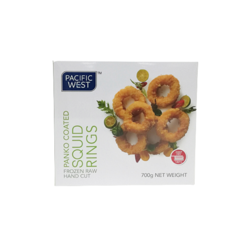 Pacific West Frozen Raw Panko Coated Squid Rings 700gr-London Grocery