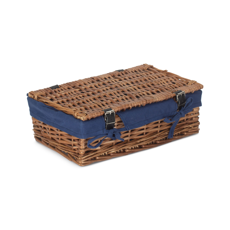15" Packaging Hamper With Navy Blue Lining | London Grocery