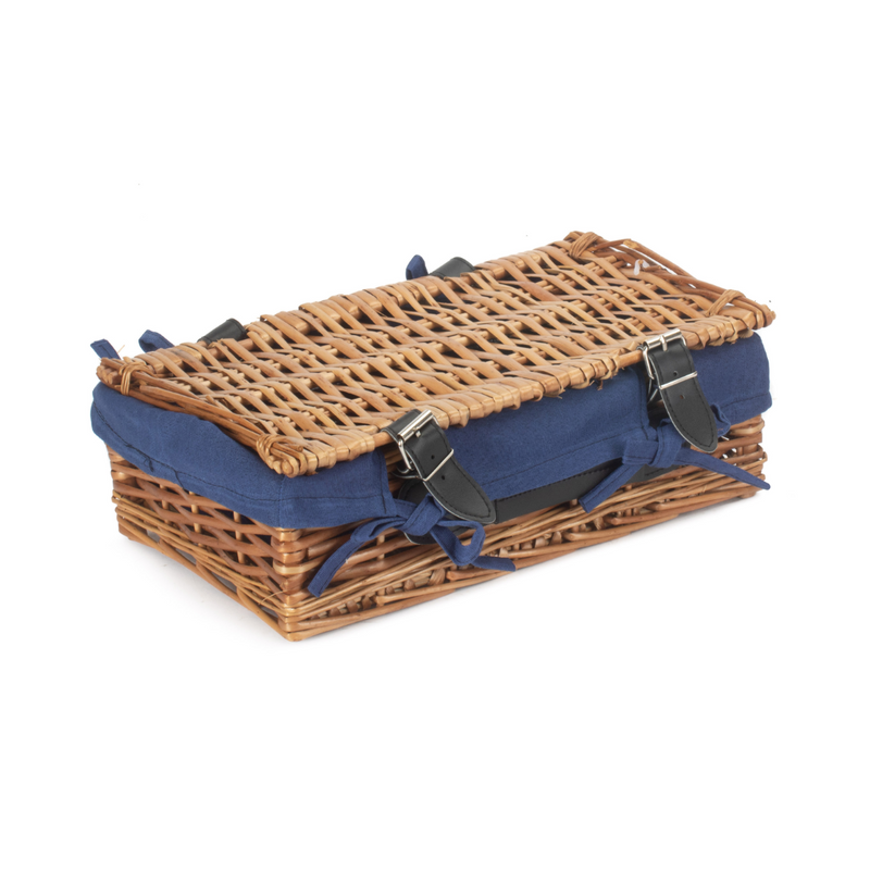 Small 14" Packaging Hamper With Navy Blue Lining | London Grocery