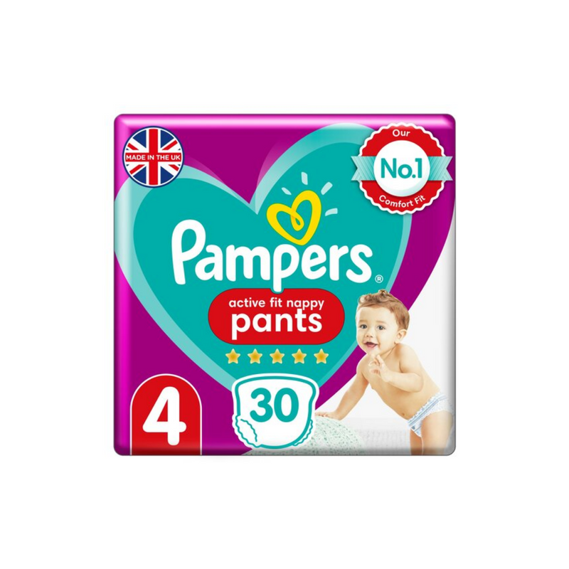 Pampers Active Fit 30 Nappy Pants Size 4 Essential Pack-London Grocery