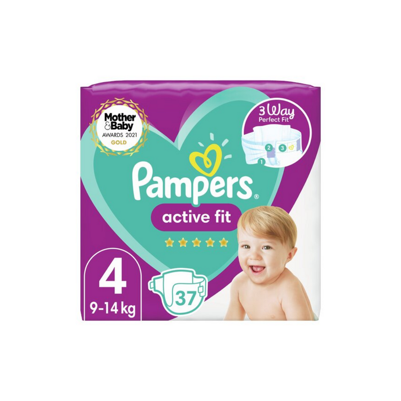 Pampers Active Fit Size 4 37 Nappies Essential Pack-London Grocery