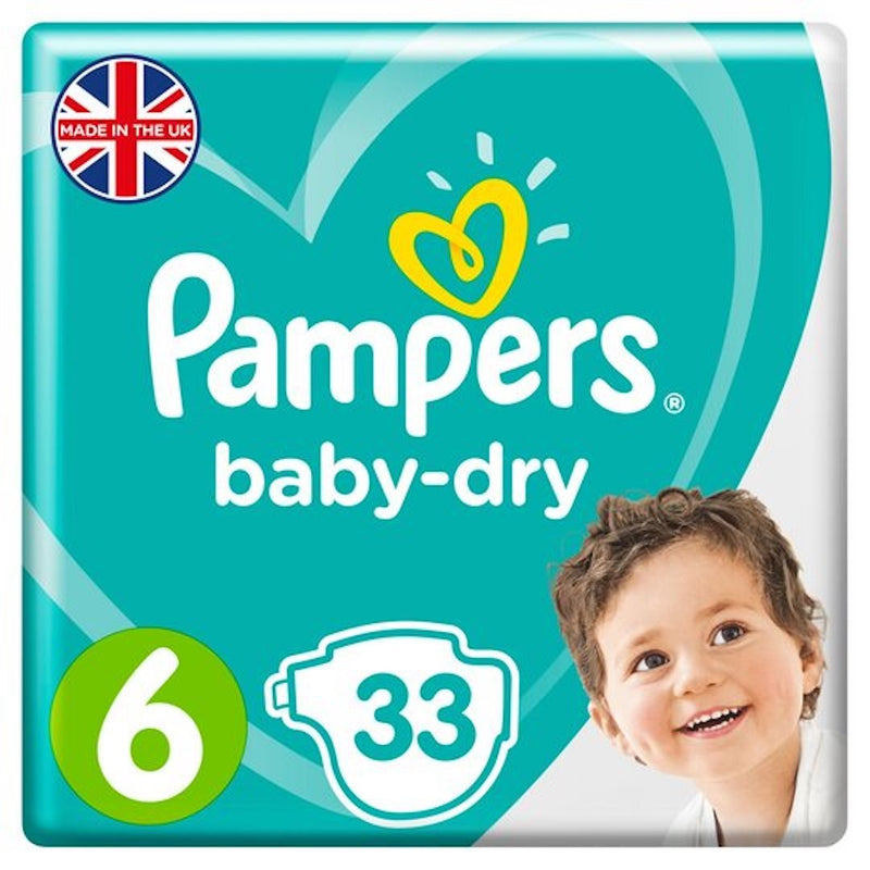 Pampers Baby Dry Size 6 Essential Pack 33 Nappies-London Grocery