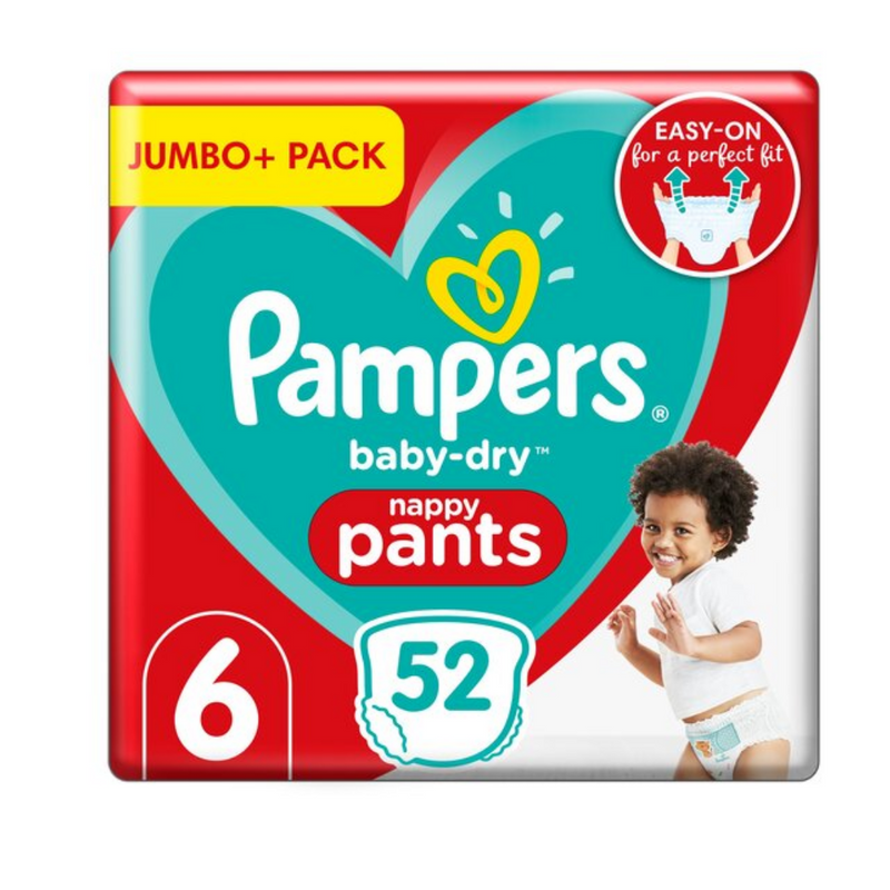 Pampers Baby Dry Size 8 Jumbo+ 52 Nappies-London Grocery