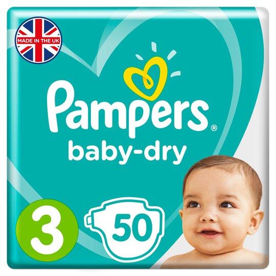Pampers Baby Dry Size 3 Essential Pack 50 Nappies-London Grocery