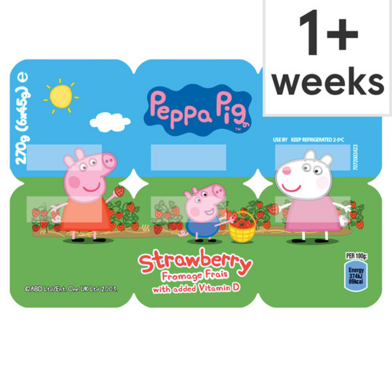 Peppa Pig Strawberry Fromage Frais 6X45g-London Grocery