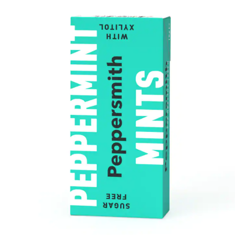 Peppersmith 100% Xylitol Fine English Peppermint Fresh Mints 15g | London Grocery