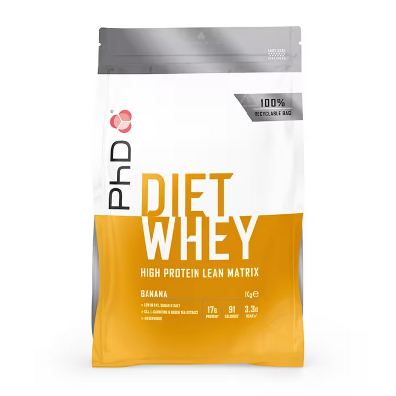 PhD Nutrition Diet Whey Protein Powder Banana 1000g | London Grocery