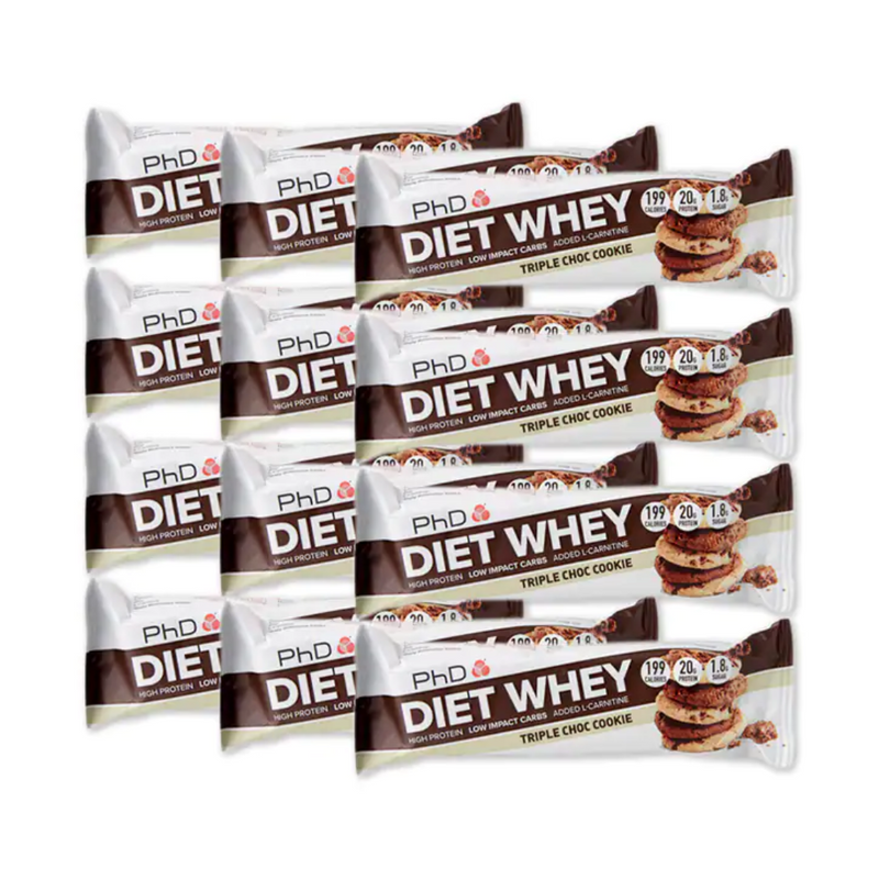 PhD Diet Whey Bar Triple Chocolate Cookie 12 x 65g | London Grocery
